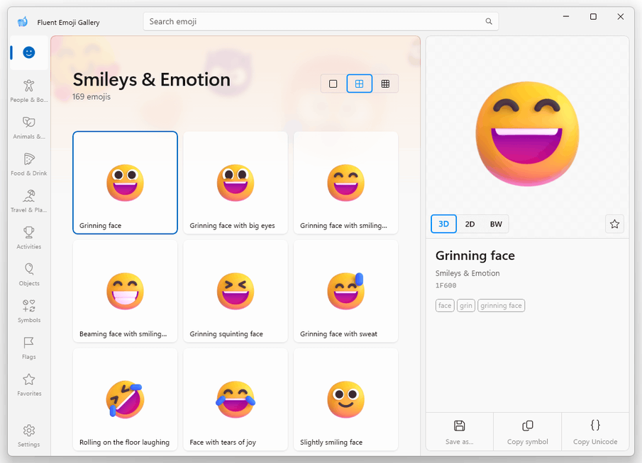 Fluent Emoji Gallery